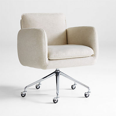 View Jens Plush Ivory Office Chair details