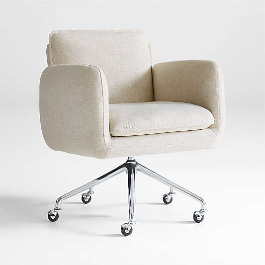 Jens Plush Ivory Office Chair