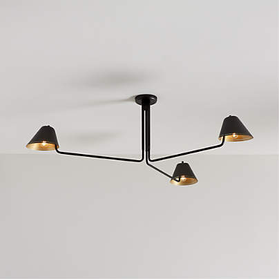 Jensen Black Metal Semi-Flushmount Light