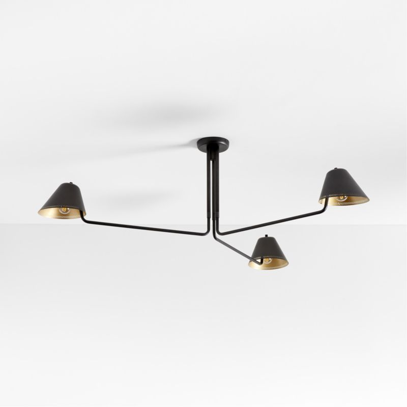 Jensen Black Metal Semi-Flushmount Light