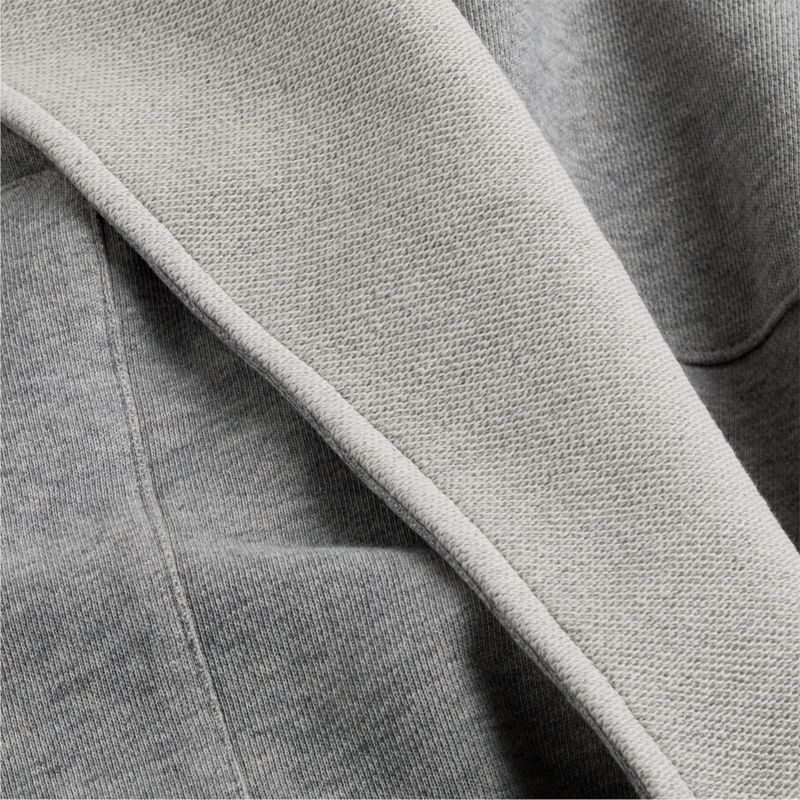 Organic S/M Cotton Jersey Heathered Grey Bathrobe - image 4 of 6