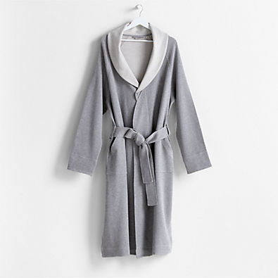 View Organic L/XL Cotton Jersey Heathered Grey Bath Robe details