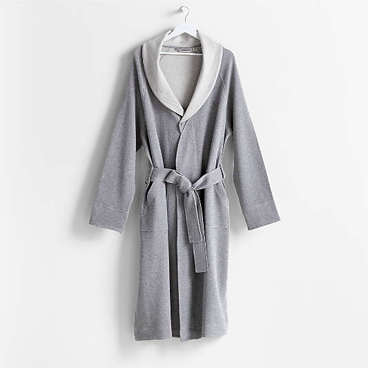 Organic L/XL Cotton Jersey Heathered Grey Bath Robe