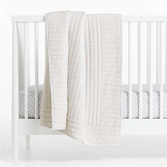 Baby's First Grey Organic Jersey Baby Crib Quilt