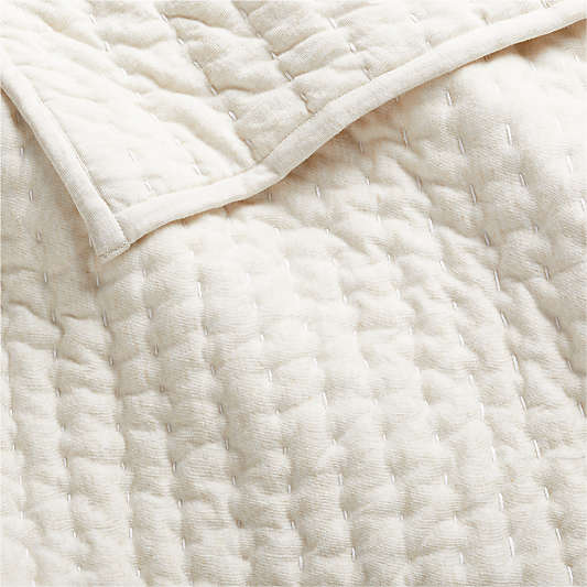 Comfy Tee Keepsake Stitched Natural 100% Organic Cotton Jersey Crib Quilt