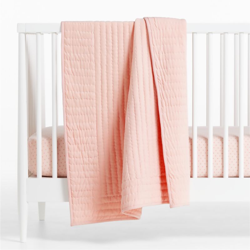 Baby's First Pink Organic Jersey Baby Crib Quilt - image 0 of 9