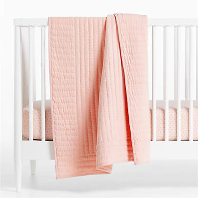 Baby's First Pink Organic Jersey Baby Crib Quilt