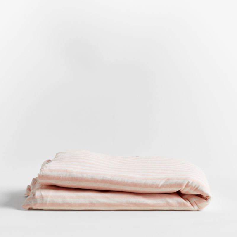 Comfy Tee Pink Stripe Organic Cotton Jersey Kids Duvet Bedding Set - image 7 of 8