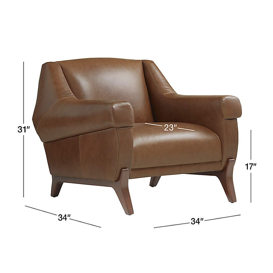 Mid century leather online club chair