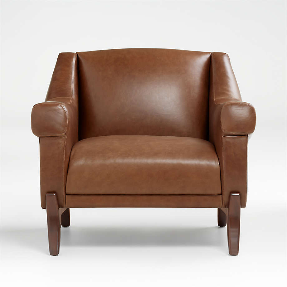 Crate and barrel on sale leather club chair