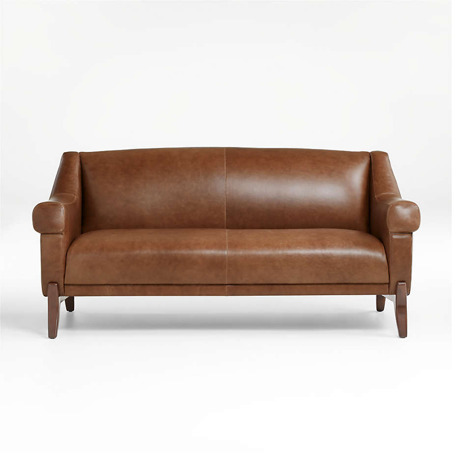 Jesper MidCentury Leather Loveseat Crate & Barrel Canada