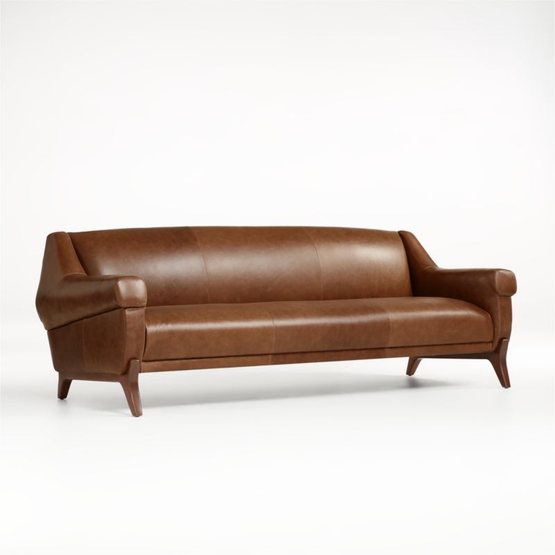 Jesper 84" MidCentury Leather Sofa + Reviews Crate & Barrel