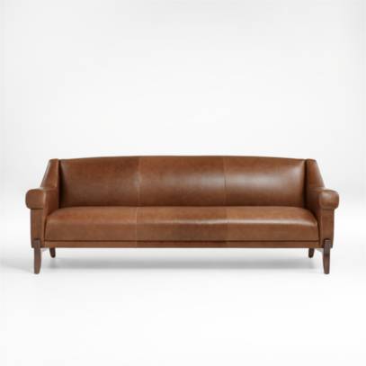 Jesper 84 Mid Century Leather Sofa, Dekalb Leather Sofa
