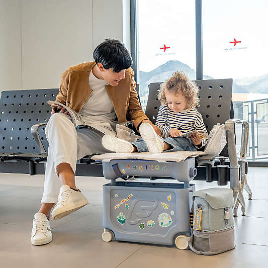 JetKids ™ by Stokke ® BedBox ™ Arctic Blue Ride on Kids Suitcase