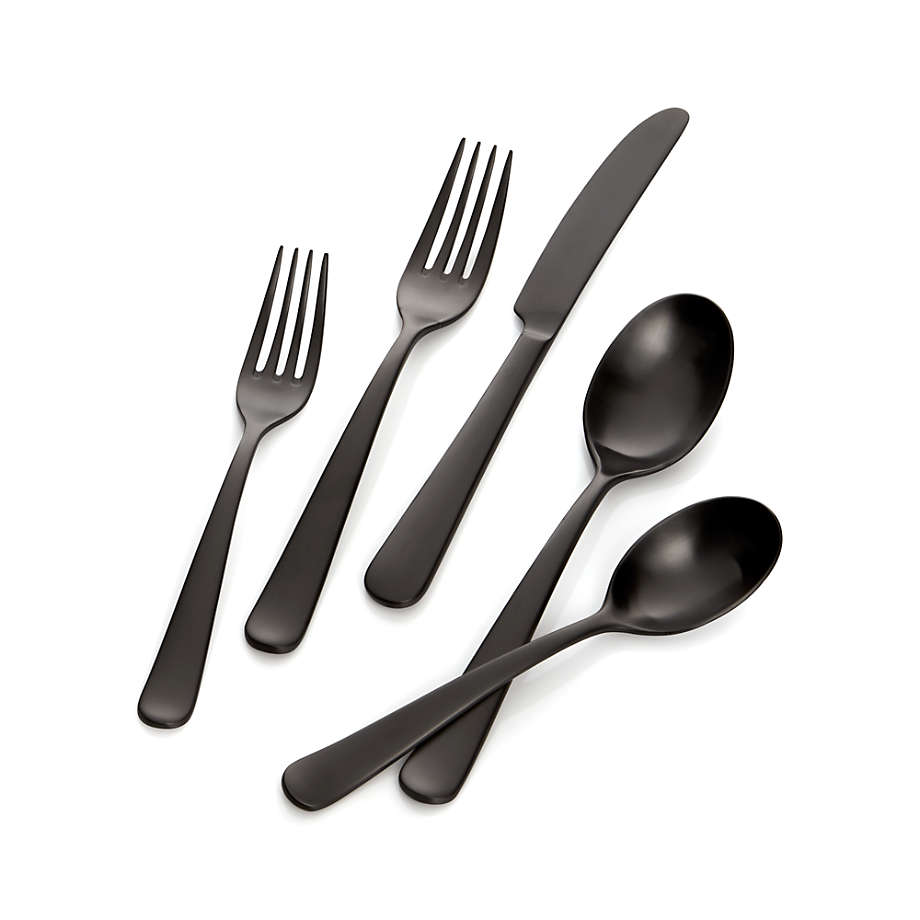 JetBlack™ - Premium Stainless Steel Black Silverware Set (8 / 16 / 24  Pieces)