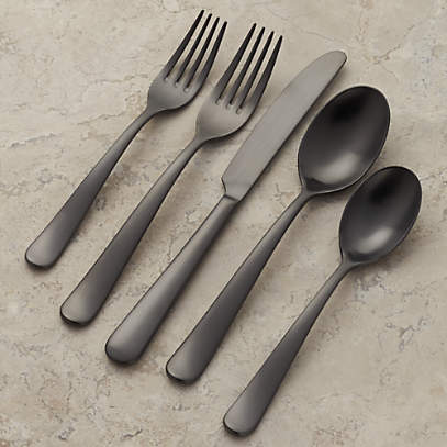 Onyx Jet Black Silverware Set - GEEKYGET