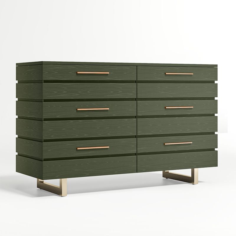 Jewel Dark Green Wood Wide 6-Drawer Kids Dresser - image 6 of 13