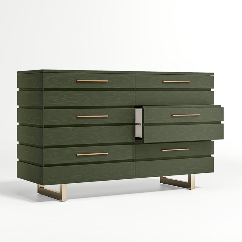 Jewel Dark Green Wood Wide 6-Drawer Kids Dresser - image 7 of 13