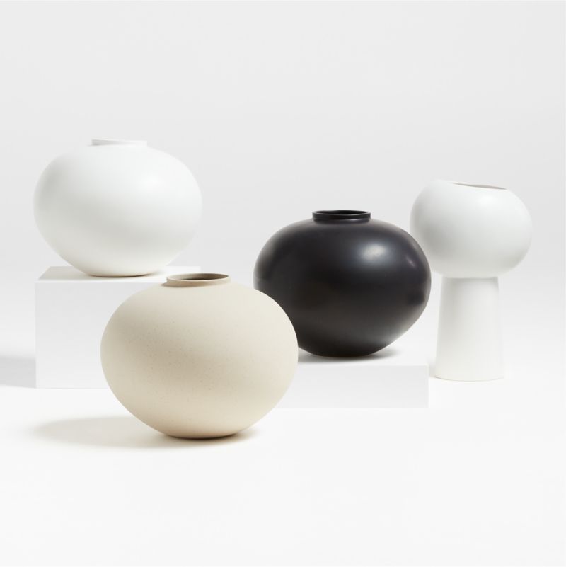 Jimena Natural Round Vase + Reviews | Crate & Barrel
