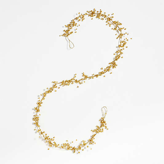 Jingle Bell Christmas Garland Gold 6'