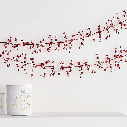 Red Jingle Bells Christmas Garland 6'