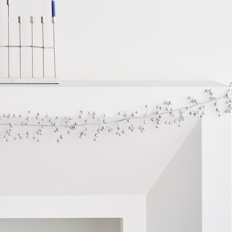 Silver Jingle Bells Christmas Garland 6' - image 0 of 7