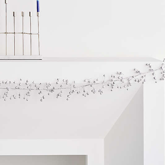 Silver Jingle Bells Christmas Garland 6'