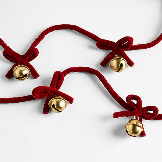 Jingle Bells and Red Velvet Christmas Garland