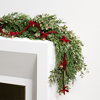 View Jingle Bells and Red Velvet Christmas Garland details