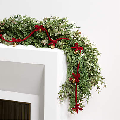 Jingle Bells and Red Velvet Christmas Garland
