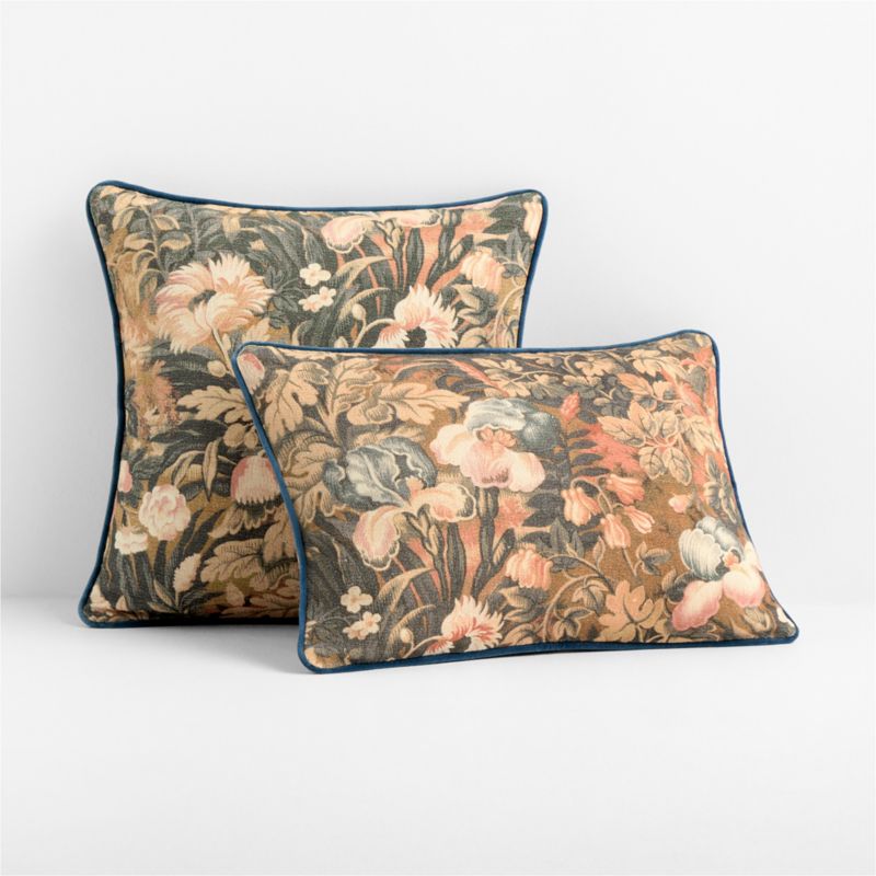 Joules Linen 20"x20" Floral Blue Throw Pillow Cover - image 3 of 4