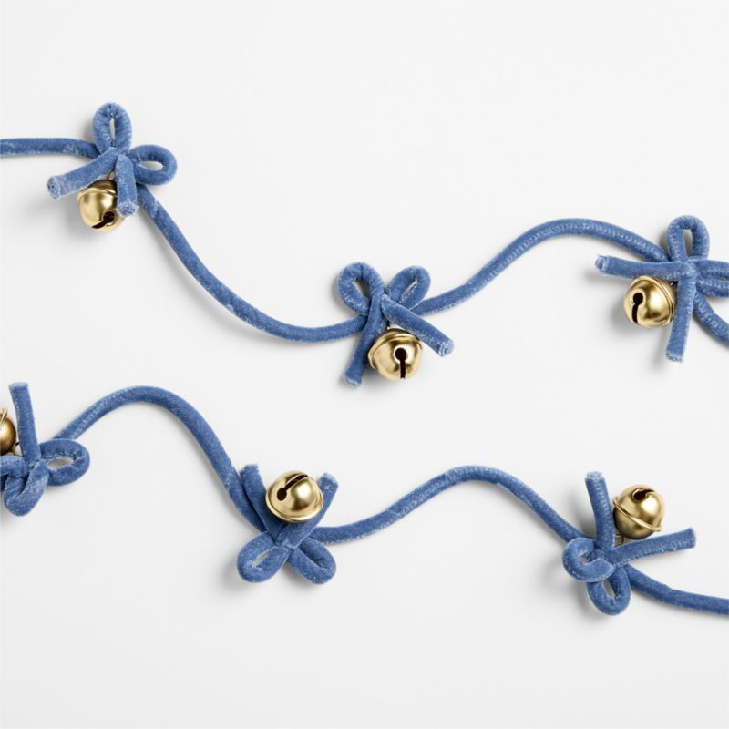 Jingle Bells and Blue Velvet Christmas Garland - image 2 of 4