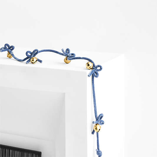 Jingle Bells and Blue Velvet Christmas Garland