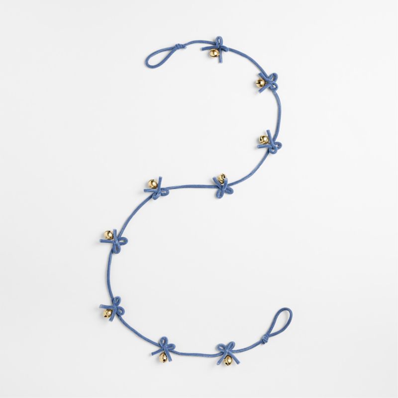 Jingle Bells and Blue Velvet Christmas Garland - image 3 of 4