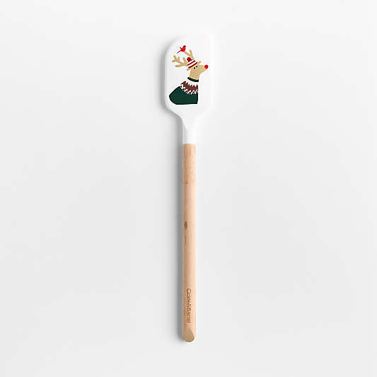 Joan Anderson Reindeer Silicone and Wood Spatula