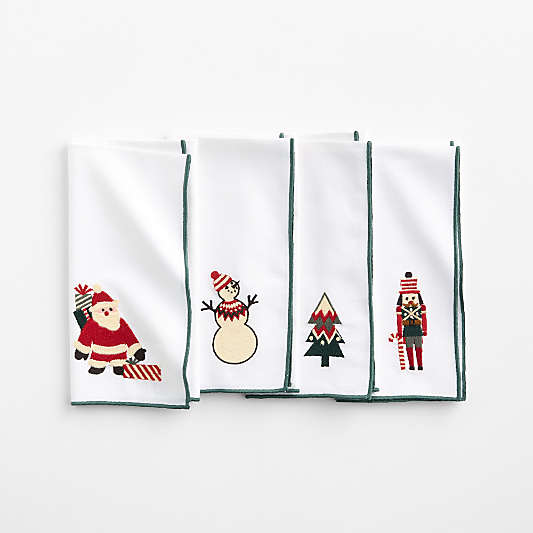 Joan Anderson Arctic Friends Embroidered Napkin, Set of 4