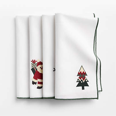 Joan Anderson Arctic Friends Embroidered Napkin, Set of 4
