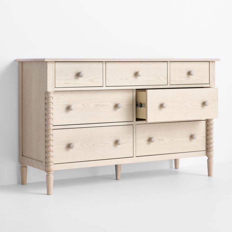 Jenny Lind 54" Washed Natural Wide 7-Drawer Kids Dresser - image 3 of 10