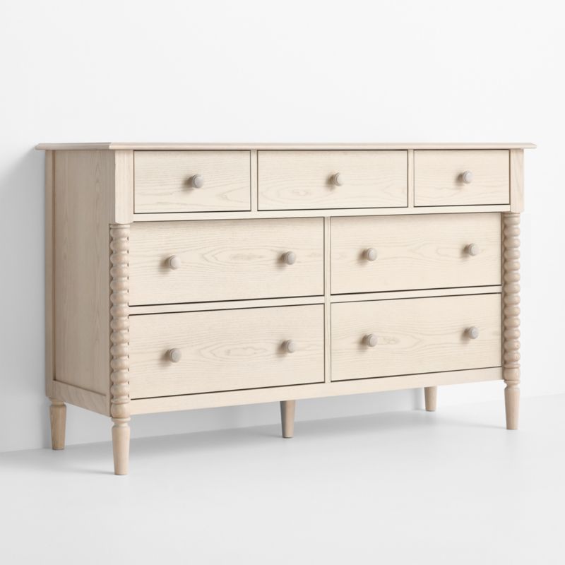 Jenny Lind 54" Washed Natural Wide 7-Drawer Kids Dresser - image 2 of 10