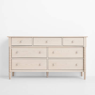 Jenny Lind 62" Washed Natural Extra Wide 7-Drawer Kids Dresser