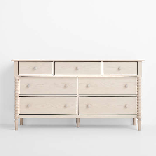 Jenny Lind 62" Washed Natural Extra Wide 7-Drawer Kids Dresser