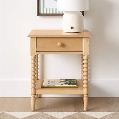 Jenny Lind 21" Maple Wood Spindle Kids Nightstand with Drawer