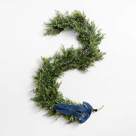 Faux Juniper Berry Holiday Garland and Wreath Collection