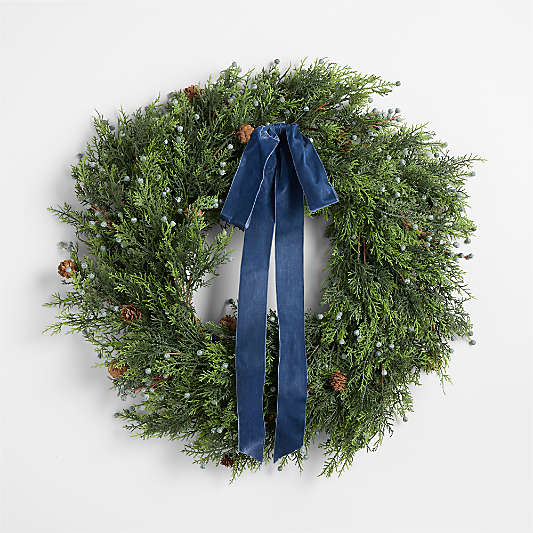 Faux Juniper Berry Holiday Wreath 28"