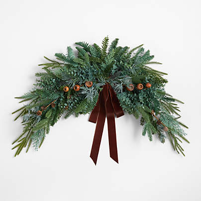 Faux Juniper, Pinecone and Acorn Holiday Swag 42'