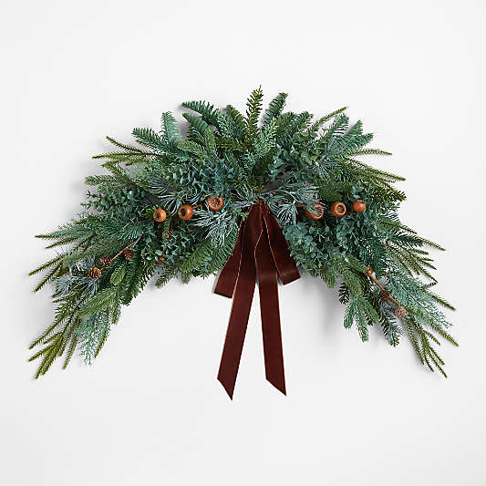 Faux Juniper, Pinecone and Acorn Holiday Swag 42'