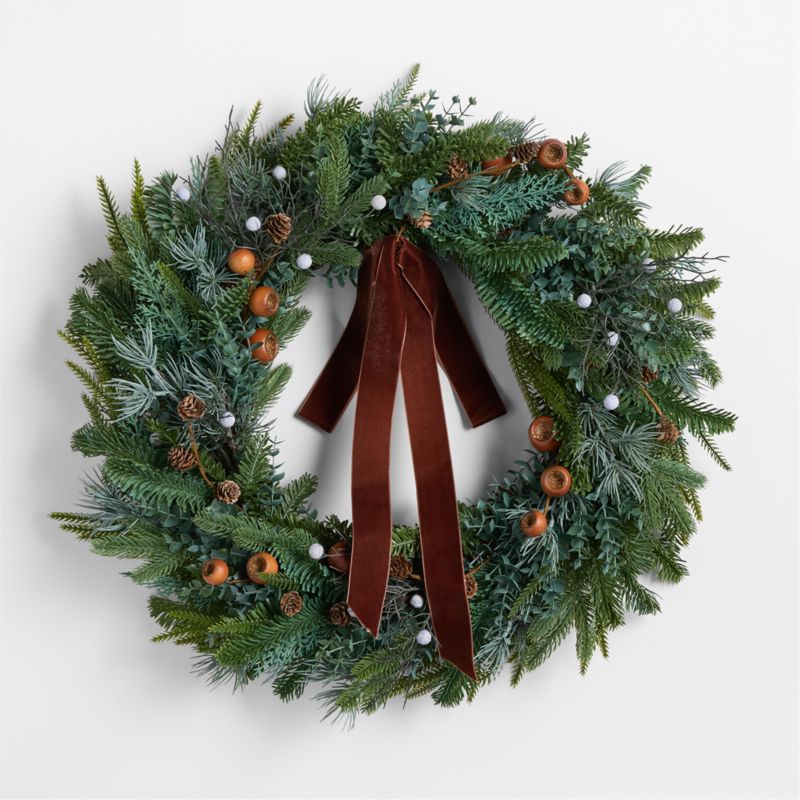 Faux Juniper, Pinecone and Acorn Holiday Wreath 28" - image 3 of 6