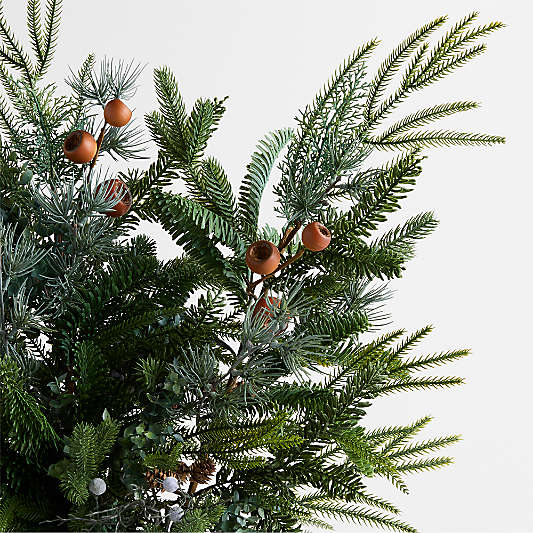 Faux Juniper, Pinecone and Acorn Holiday Stem 41"