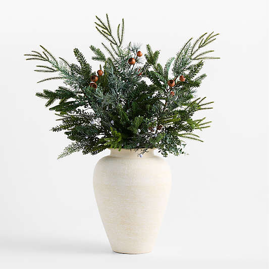 Faux Juniper, Pinecone and Acorn Holiday Stem 41"