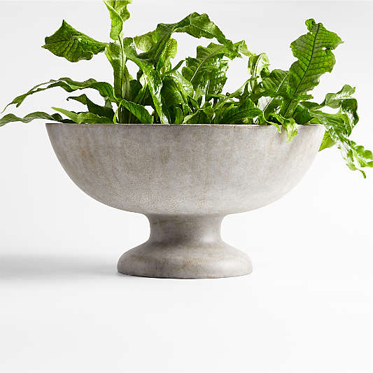 Jo Low Grey Outdoor Pedestal Planter